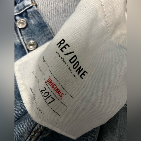 Re/Done Women’s Original Straight High-Rise Leg Cropped Blue Jeans Size 28 - Picture 7 of 8